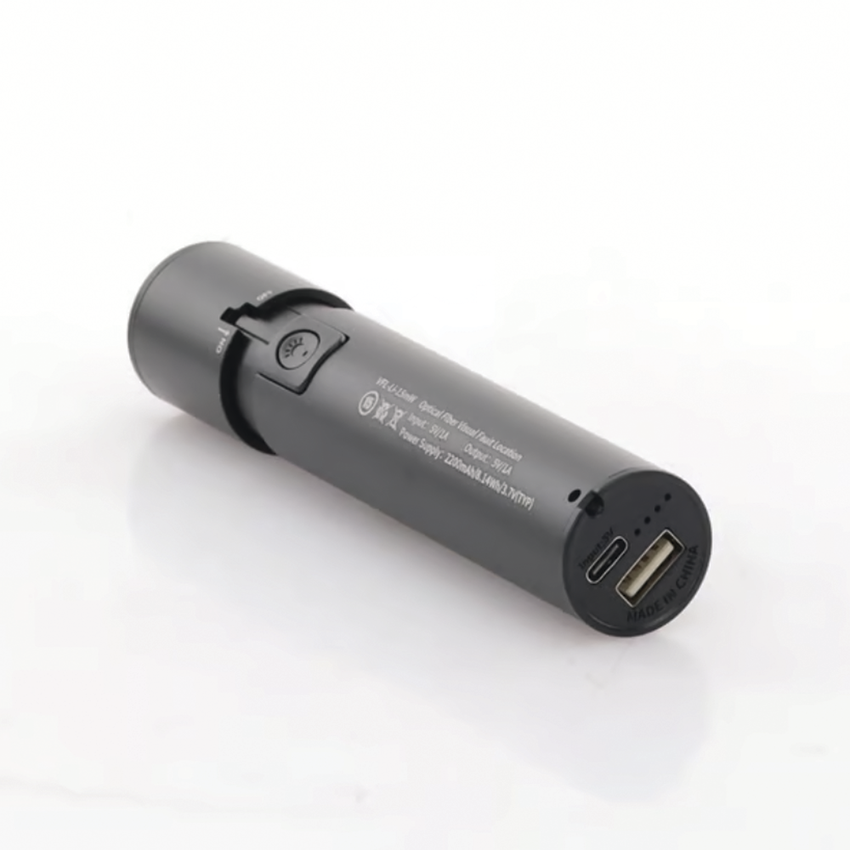 Localizador Visual de Fallos (VFL) / Para Conectores SC, FC, ST / Hasta 8-10 km de Distancia / Recargable por Puerto USB