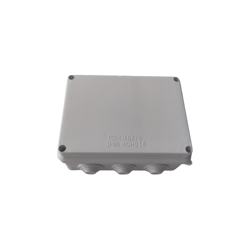 Caja de Conexiones Impermeable IP65, 10 Entradas, Dimensiones 150 x 110 x 70 mm, para Instalaciones Industriales, Comerciales y Residenciales, Incluye Tornillería para su Instalación
