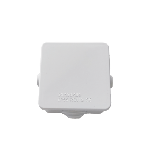 Caja de Conexiones Impermeable IP55 con 4 Entradas, 80 x 80 x 50 mm, para Instalaciones Industriales, Comerciales y Residenciales, Incluye Tornillería para su Instalación