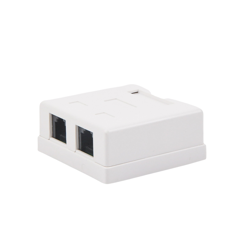 Caja de Pared con Jack UTP Cat5e y Jack RJ11 Telefónico