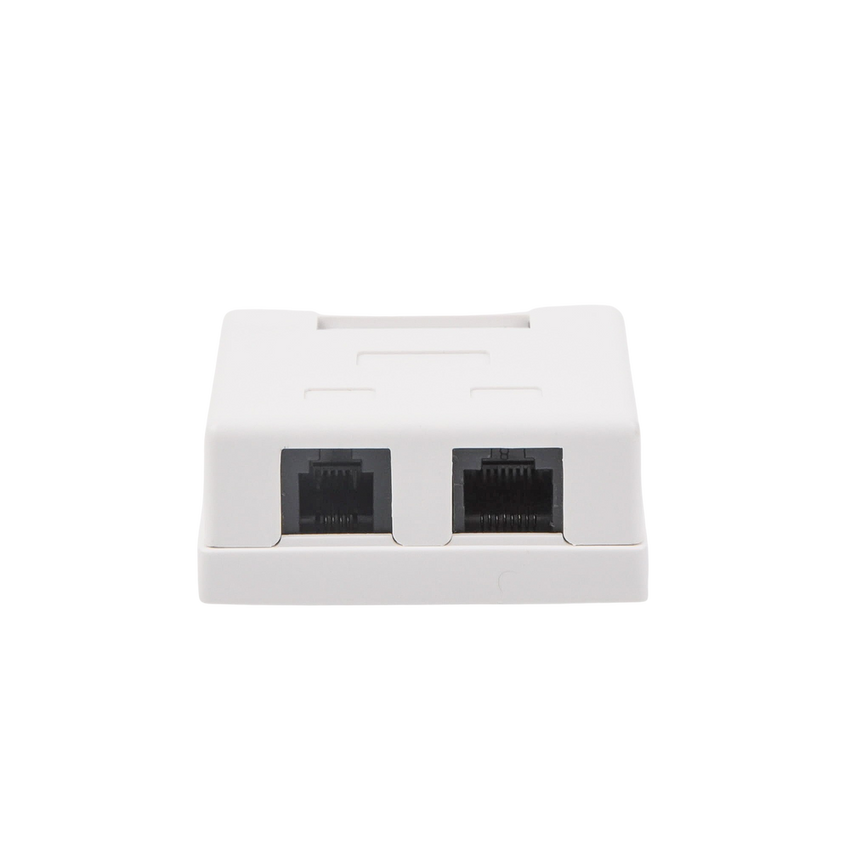 Caja de Pared con Jack UTP Cat5e y Jack RJ11 Telefónico