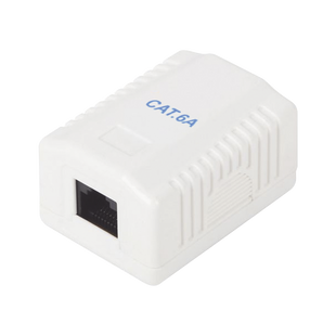 Caja de pared con 1 puerto, incluye 1 jack UTP Cat6A