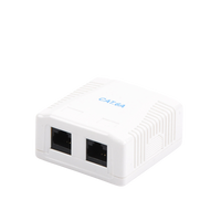 Caja de Pared con 2 Puertos, Incluye 2 Jacks UTP Cat6A