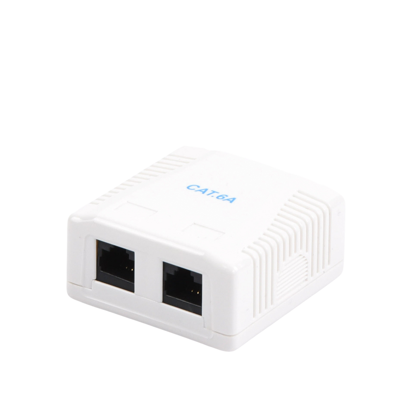 Caja de Pared con 2 Puertos, Incluye 2 Jacks UTP Cat6A