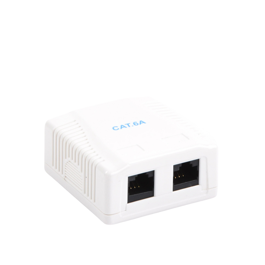 Caja de Pared con 2 Puertos, Incluye 2 Jacks UTP Cat6A