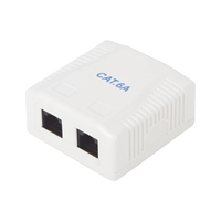 Caja de pared con 2 puertos, incluye 2 jacks UTP Cat6A