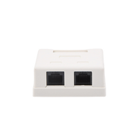 Caja de Pared con 2 Puertos, Incluye 2 Jacks UTP Cat5e Keystone