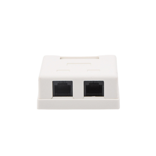 Caja de Pared con 2 Puertos, Incluye 2 Jacks UTP Cat5e Keystone