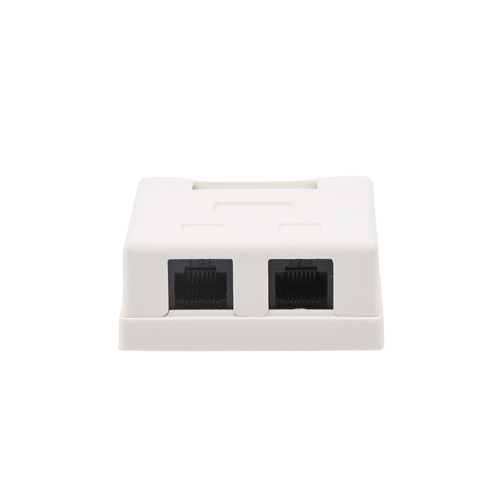 Caja de Pared con 2 Puertos, Incluye 2 Jacks UTP Cat5e Keystone