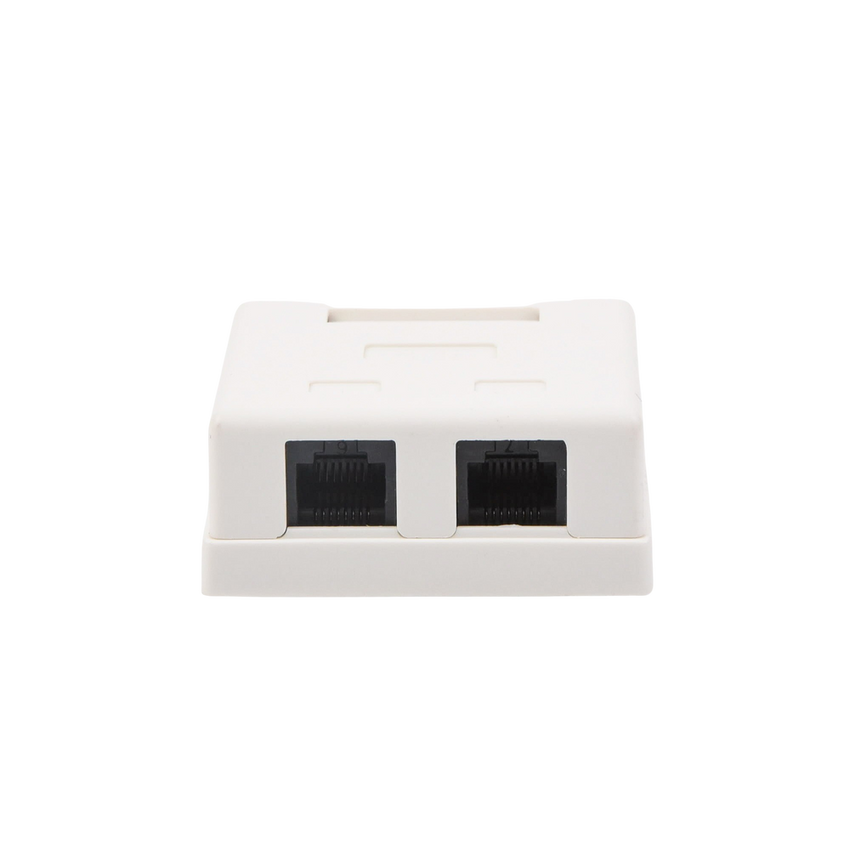Caja de Pared con 2 Puertos, Incluye 2 Jacks UTP Cat5e Keystone