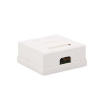 Caja de Pared con 2 Puertos, Incluye 2 Jacks UTP Cat5e Keystone