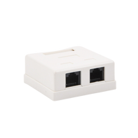 Caja de Pared con 2 Puertos, Incluye 2 Jacks UTP Cat5e Keystone