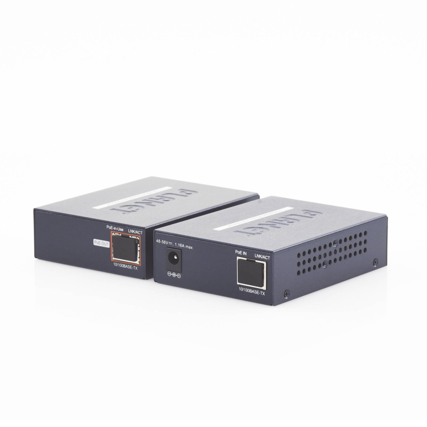 Kit Transmisor y Receptor PoE de Largo Alcance Sobre Coaxial Hasta 1 km