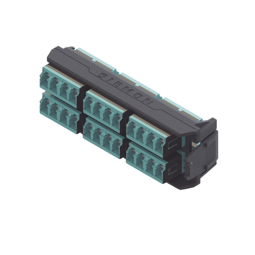 Placa Acopladora LightVerse, 12 Conectores Dúplex LC/UPC "Shuttered", Acepta hasta 24 fibras Multimodo 0M3 y OM4