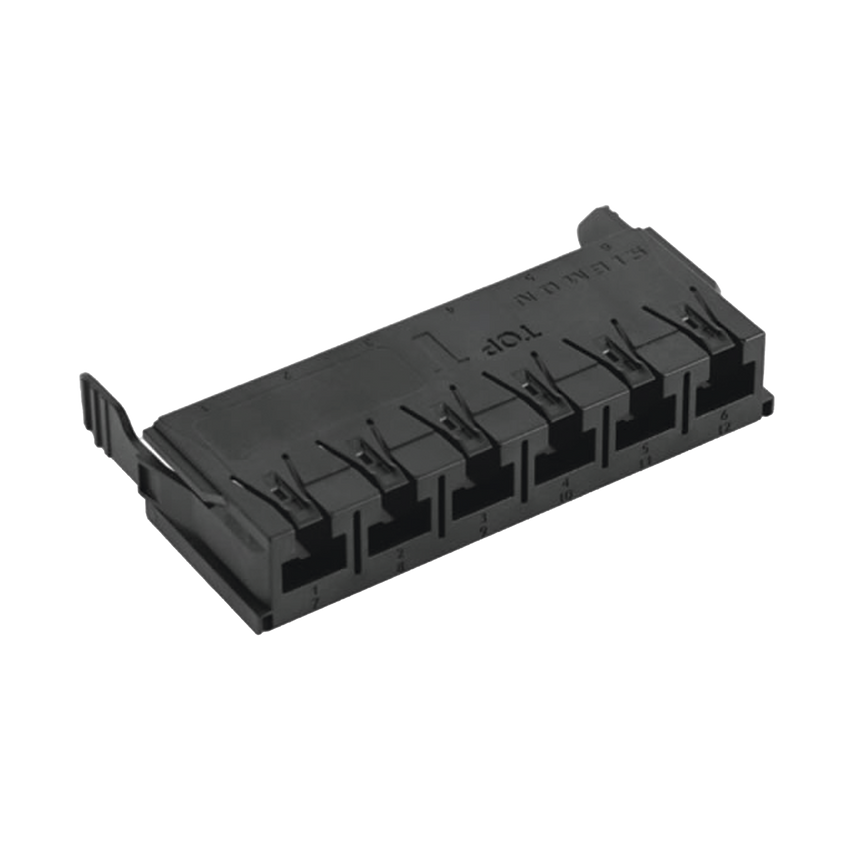 Copper, Adapter Plate, Lightverse Combo, Empty, Shielded, 6 Port, Black
