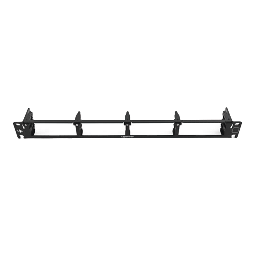 FIBER, PANEL, LIGHTVERSE COMBO, RACK MOUNT, 1U, FIXED ACCESS, EMPTY, 4 OPENINGS, BLACK, SHIELDED FLAT WITHOUT WIRE MANAGER