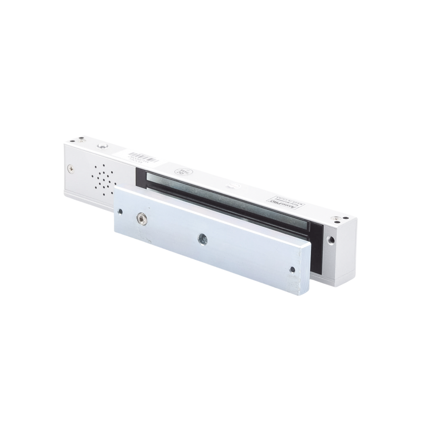 Chapa magnética 600Lb con  Buzzer de alarma de puerta mantenida abierta / LED indicador de estado /  Sensor de estado de placa/ Libre de Magnetismo Residual
