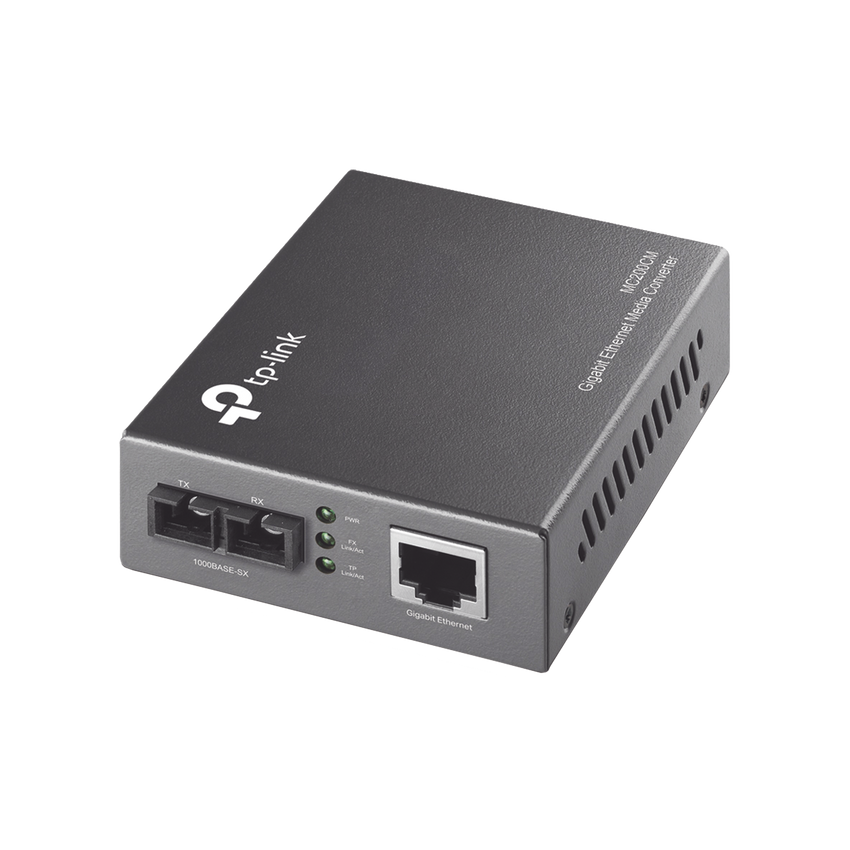 Convertidor Fibra Óptica Multimodo /  1 Puerto RJ45 10/100/1000 Mbps / Puerto Fibra Óptica SC 1000 Mbps / Hasta 550 metros / Plug and Play