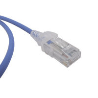 Patch Cord MC6 Modular Cat6 UTP, CM/LS0H, 0.91 Metros (3 Pies), Color Azul, Diámetro Reducido (28AWG)