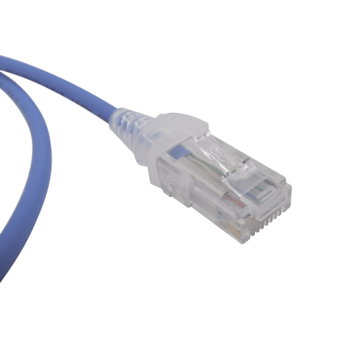 Patch Cord MC6 Modular Cat6 UTP, CM/LS0H, 0.91 Metros (3 Pies), Color Azul, Diámetro Reducido (28AWG)
