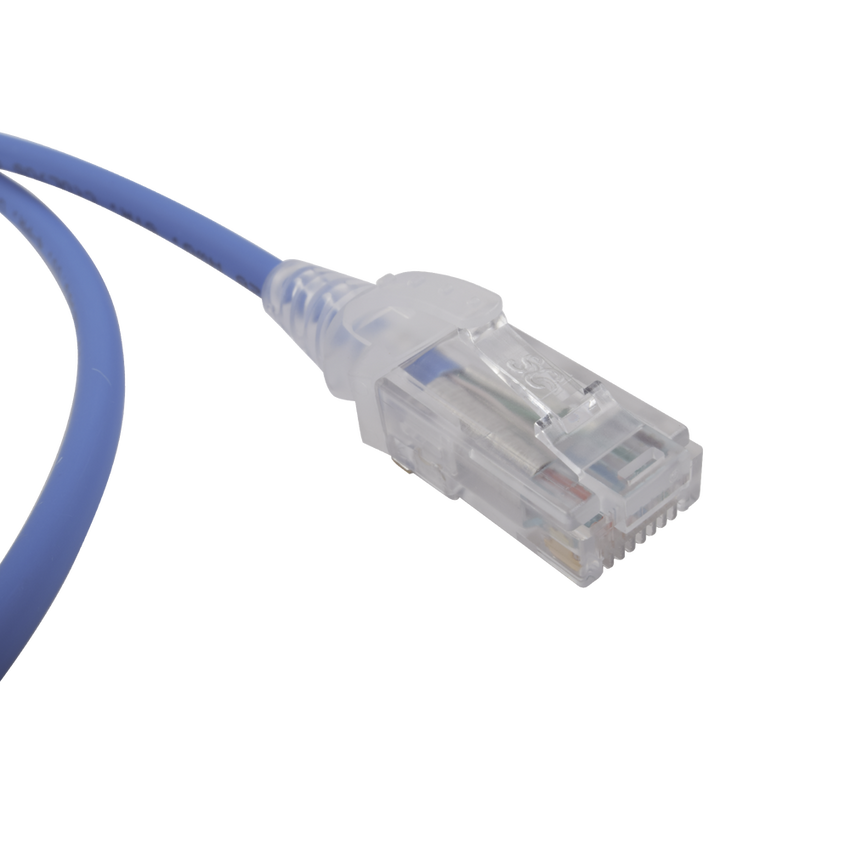 Patch Cord MC6 Modular Cat6 UTP, CM/LS0H, 0.91 Metros (3 Pies), Color Azul, Diámetro Reducido (28AWG)