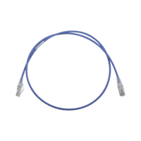 Patch Cord MC6 Modular Cat6 UTP, CM/LS0H, 3ft, Color Azul, Diámetro Reducido (28AWG)