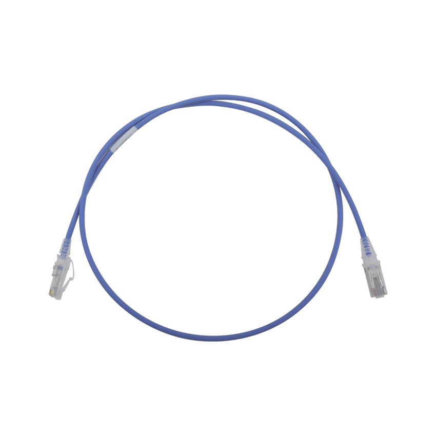 Patch Cord MC6 Modular Cat6 UTP, CM/LS0H, 3ft, Color Azul, Diámetro Reducido (28AWG)