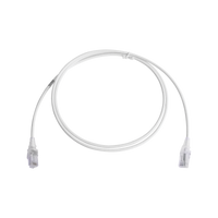 Patch Cord MC6 Modular Cat6 UTP, CM/LS0H, 5ft, Color Blanco, Diámetro Reducido (28AWG)