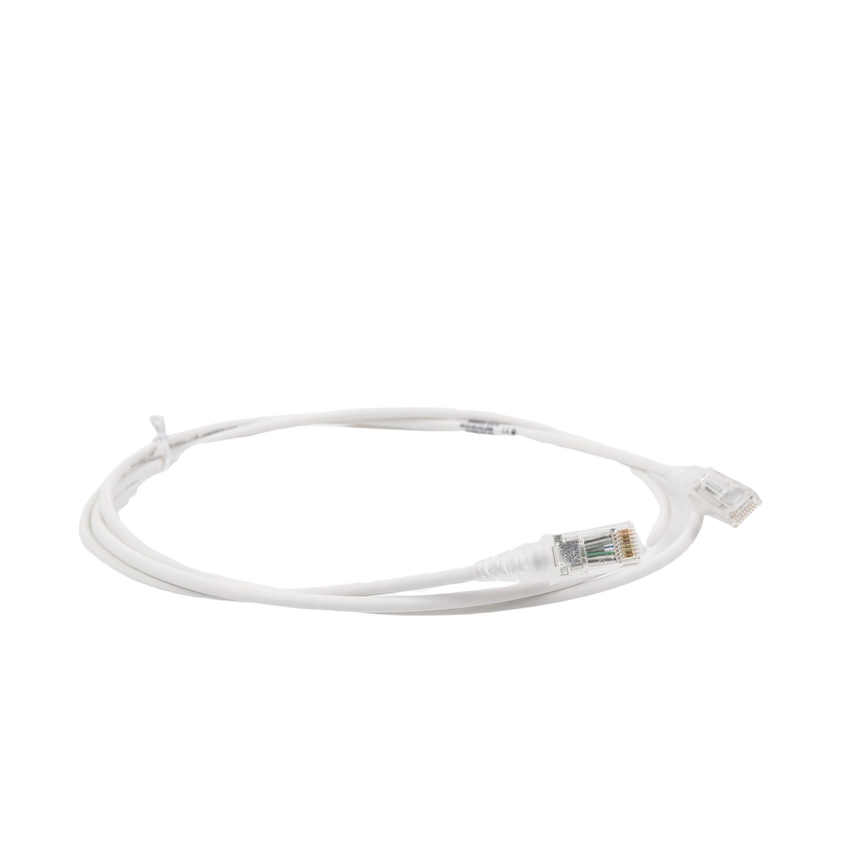 Patch Cord MC6 Modular Cat6 UTP, CM/LS0H, 1.52 Metros (5 Pies), Color Blanco, Diámetro Reducido (28AWG), Versión Bulk (Sin Empaque Individual)
