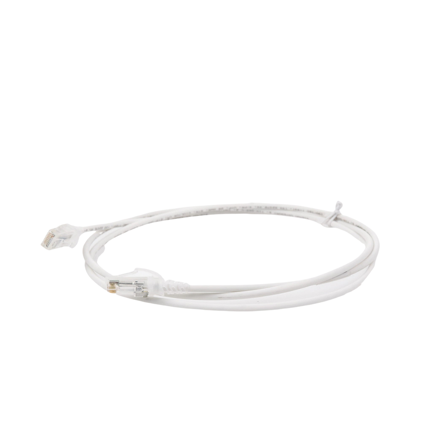 Patch Cord MC6 Modular Cat6 UTP, CM/LS0H, 1.52 Metros (5 Pies), Color Blanco, Diámetro Reducido (28AWG), Versión Bulk (Sin Empaque Individual)