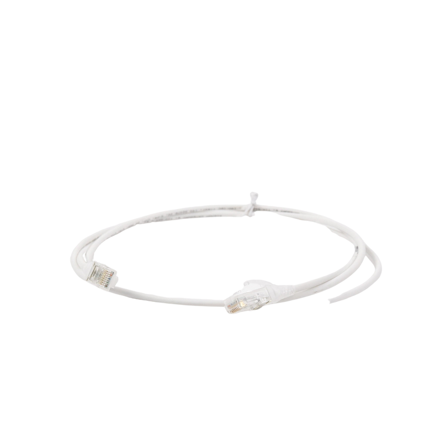 Patch Cord MC6 Modular Cat6 UTP, CM/LS0H, 1.52 Metros (5 Pies), Color Blanco, Diámetro Reducido (28AWG), Versión Bulk (Sin Empaque Individual)
