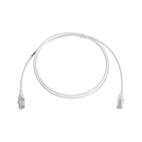 Patch Cord MC6 Modular Cat6 UTP, CM/LS0H, 5ft, Color Blanco, Diámetro Reducido (28AWG), Versión Bulk (Sin Empaque Individual)