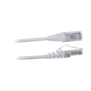 Patch Cord MC6 Modular Cat6 UTP, CM/LS0H, 2.13 Metros (7 Pies), Color Blanco, Diámetro Reducido (28AWG)