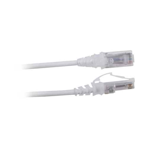 Patch Cord MC6 Modular Cat6 UTP, CM/LS0H, 2.13 Metros (7 Pies), Color Blanco, Diámetro Reducido (28AWG)