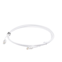 Patch Cord MC6 Modular Cat6 UTP, CM/LS0H, 2.13 Metros (7 Pies), Color Blanco, Diámetro Reducido (28AWG), Versión Bulk (Sin Empaque Individual)