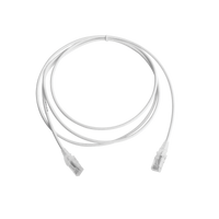 Patch Cord MC6 Modular Cat6 UTP, CM/LS0H, 7ft, Color Blanco, Diámetro Reducido (28AWG), Versión Bulk (Sin Empaque Individual)