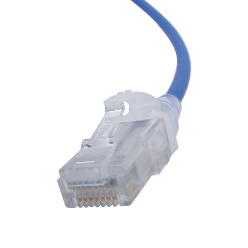 Patch Cord MC6 Modular Cat6 UTP, CM/LS0H, 2.13 Metros (7 Pies), Color Azul, Diámetro Reducido (28AWG)