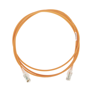 Patch Cord MC6 Modular Cat6 UTP, CM/LS0H, 2.13 Metros (7 Pies), Color Naranja, Diámetro Reducido (28AWG)