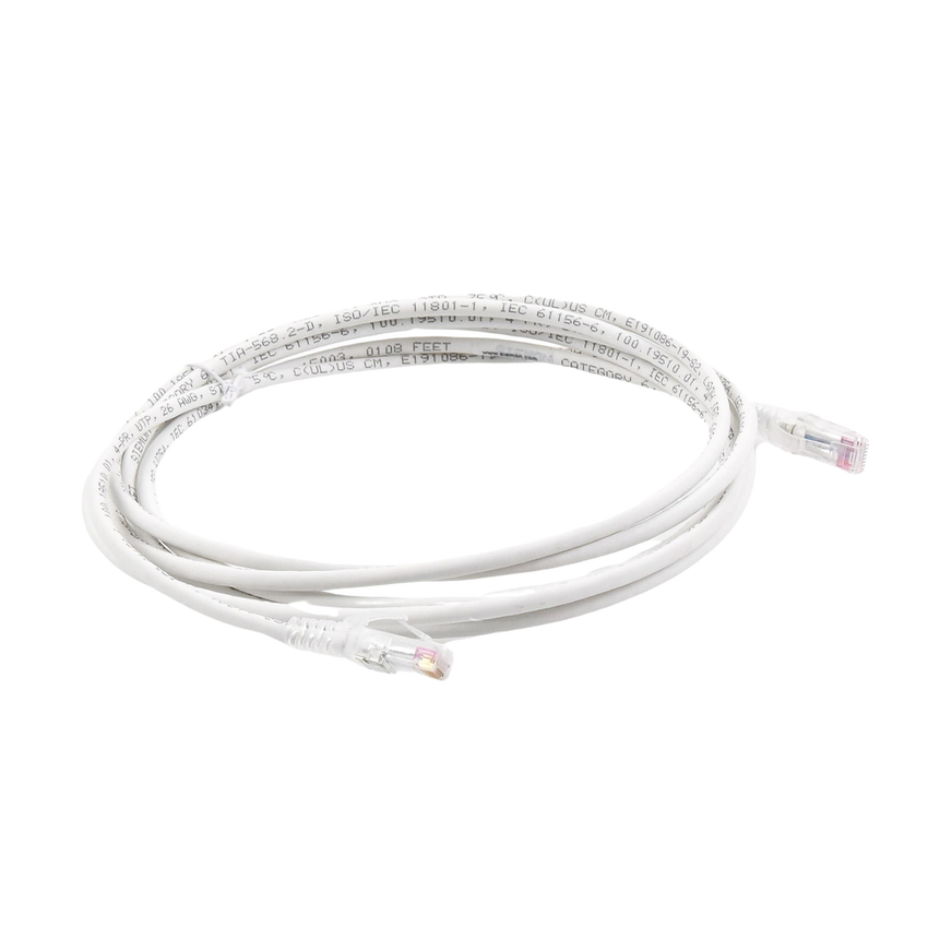 Patch Cord MC6 Modular Cat6 UTP, CM/LS0H, 3.05 Metros (10 Pies), Color Blanco, Versión Bulk (Sin Empaque Individual)