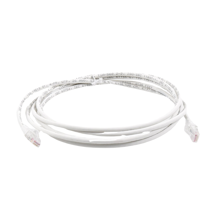 Patch Cord MC6 Modular Cat6 UTP, CM/LS0H, 3.05 Metros (10 Pies), Color Blanco, Versión Bulk (Sin Empaque Individual)