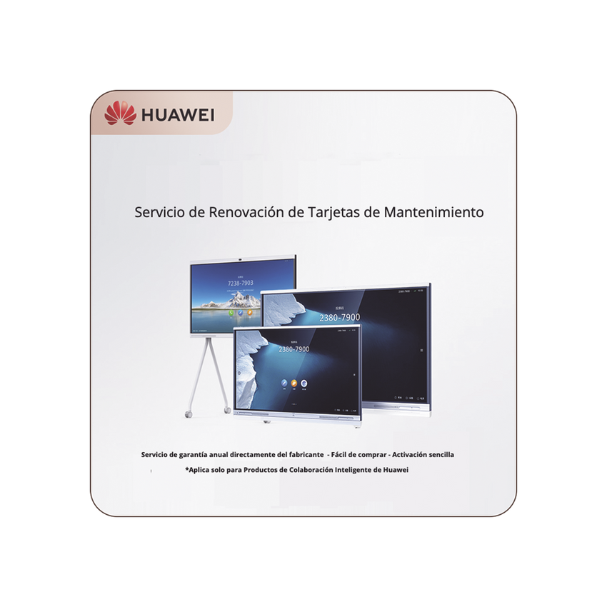 Tarjeta de Servicio de Mantenimiento HiCare RFR por un año para IdeaHub IHS2-65SA, IHB2-75PB y IHB2-86PB