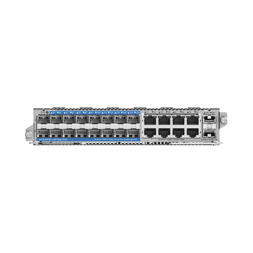 e-Lighten Tarjeta Modular para OLT modelo RG-NBF6002M, 16 puertos PON/SFP 1G, 8 puertos Ethernet de 1G y 2 puertos SFP+ 10G