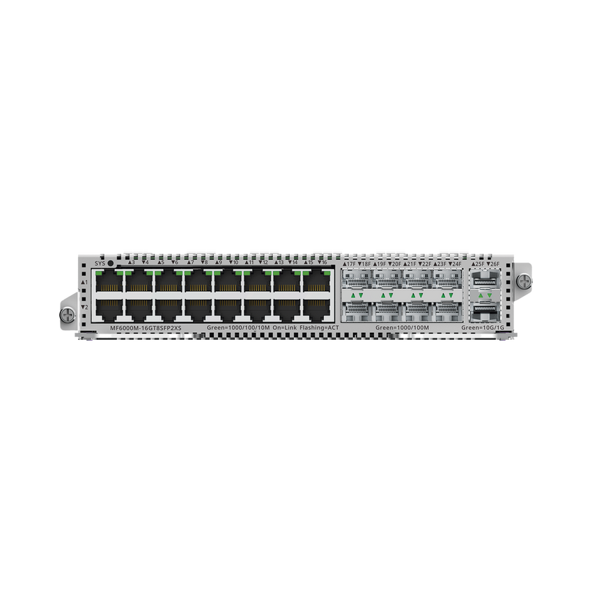 e-Lighten Tarjeta Modular para OLT modelo RG-NBF6002M, 16 puertos Ethernet de 1G, 8 puertos SFP de 1G y 2 puertos SFP+ de 10G