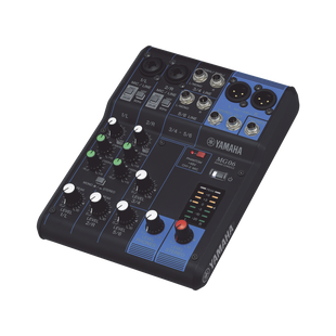 Mezcladora de Audio | 6 Canales | 2 entradas de micro/6 de línea (2 mono + 2 estéreo) | Alimentación Phantom