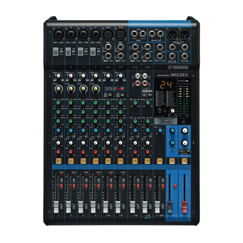 Mezcladora de Audio | 12 Canales | 6 Entradas de Micrófono/línea | 2 Entradas Estéreo | Efectos Integrados | Alimentación Phantom | USB