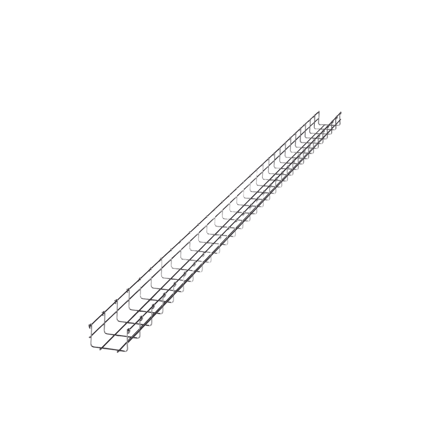 Charola Tipo Malla 66/100 mm, Acabado Electro Zinc, Hasta 105 Cables Cat6, Tramo de 3 Metros