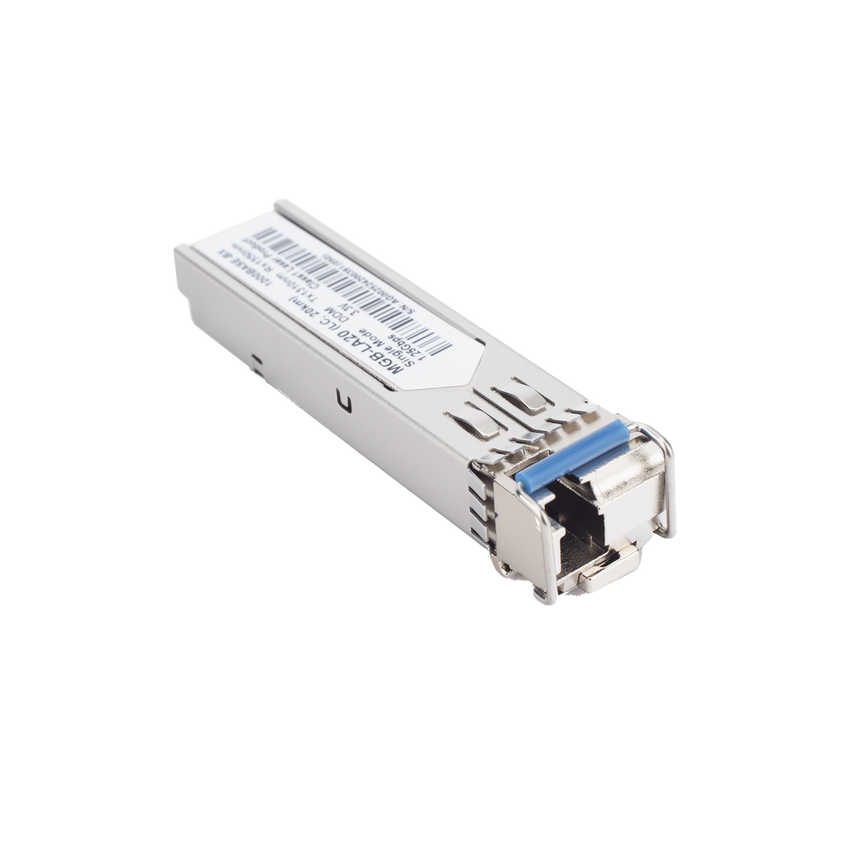 Transceptor WDM mini-Gbic SFP 1G LC TX:1310nm RX:1550 para fibra Mono Modo 20 Km, Requiere MGB-LB20
