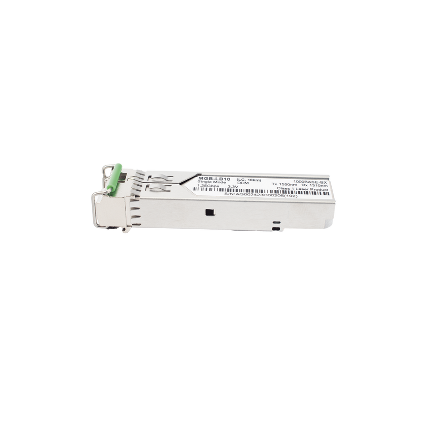 Transceptor mini-Gbic SFP 1G LC TX:1550nm RX:1310 para fibra Mono Modo 10 Km WDM, Requiere MGB-LA10