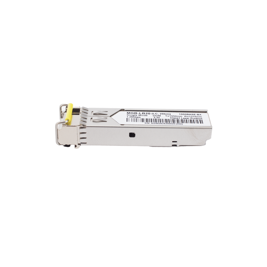 Transceptor mini-Gbic SFP 1G LC TX:1550nm RX:1310 para fibra Mono Modo 20 Km WDM, Requiere MGB-LA20