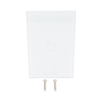 (ZWAVE) Interruptor On/Off panel táctil touch inalámbrico Zwave Plus 1 boton. No requiere cable neutro, Compatible con Hubitat HC8, Álula  M2M, otros